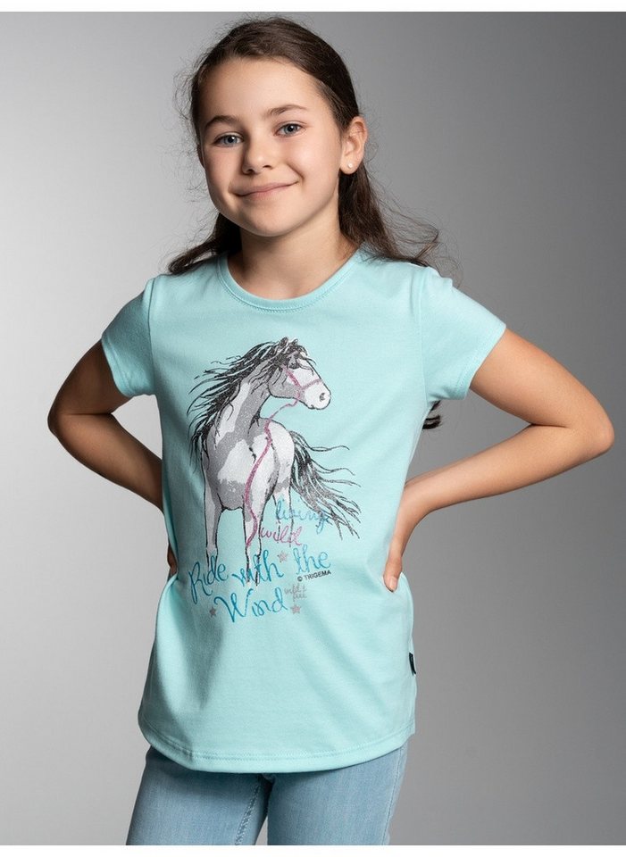 Trigema T-Shirt TRIGEMA T-Shirt mit Pferd (1-tlg)
