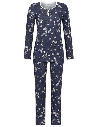 Ringella Pyjama Langarm 'Romantic Flowers' 2561216, Dark Shadow B