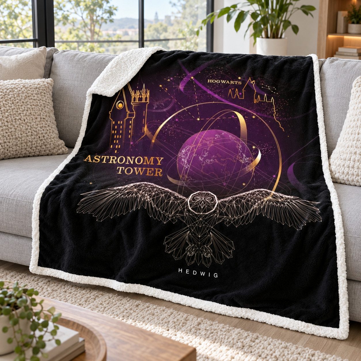 Wohndecke Harry Potter Hogwarts Coral Decke warme Kuscheldecke 130x170 cm, Harry Potter – Bild 3 von 4