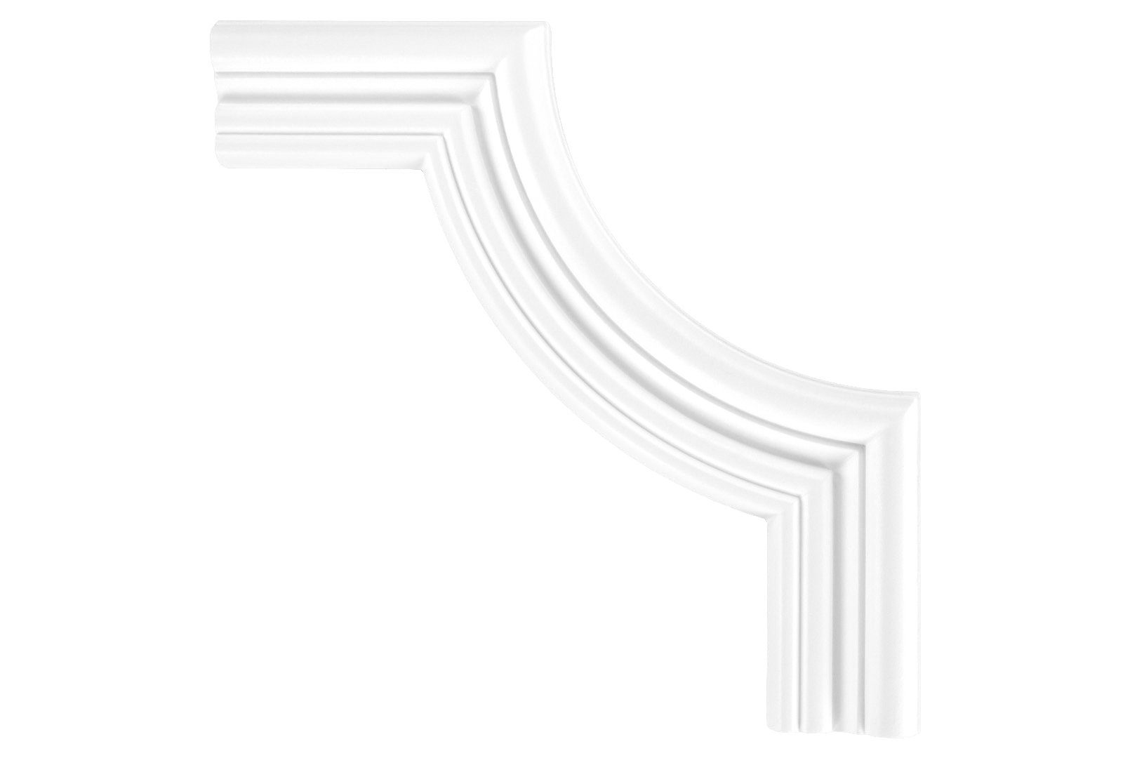 Grand Decor Stuckleiste CR818A, Wand- und Deckenumrandung aus PU - Segment als Ergänzung zur Flachleiste, hart & stoßfest, weiß - Spiegelrahmen CR818A / 205x20mm