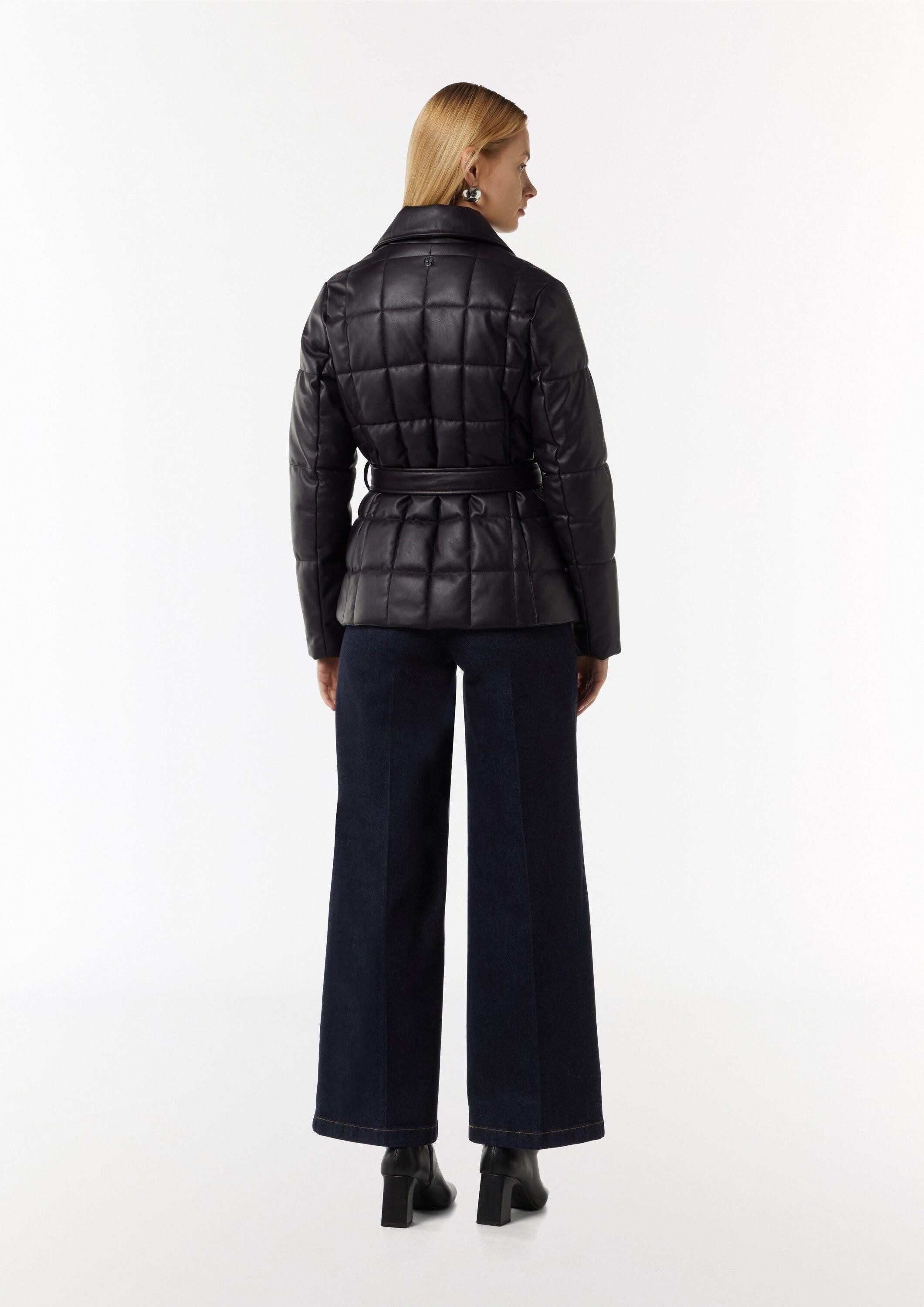 comma Winterjacke Outdoor-Jacke Steppjacke aus Lederimitat