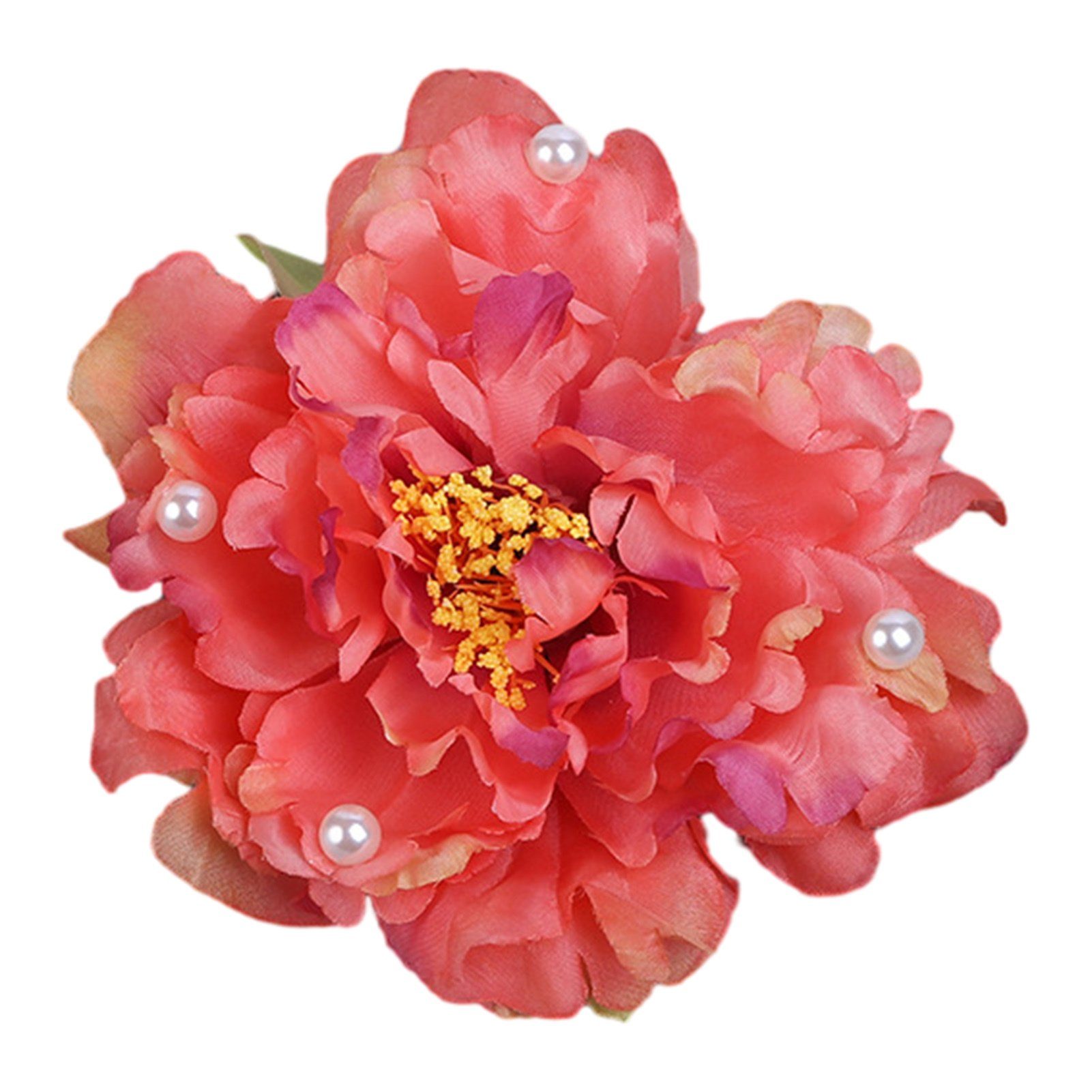 Blusmart Diadem Simulierte Blumen-Haarspange, Lebendiger, Personalisierter Haarschmuck Farbverlauf rot