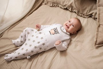 Makoma Strampler Baby Strampler mit Fuß mit Langarmshirt für Neugeborene Mädchen Eule (Set, 2-tlg., 2-tlg) 100% Baumwolle