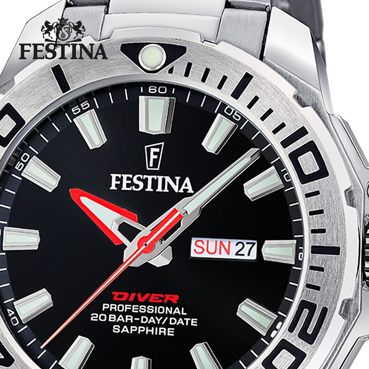 Festina Quarzuhr Festina Herrenuhr Edelstahl silber, günstig online kaufen