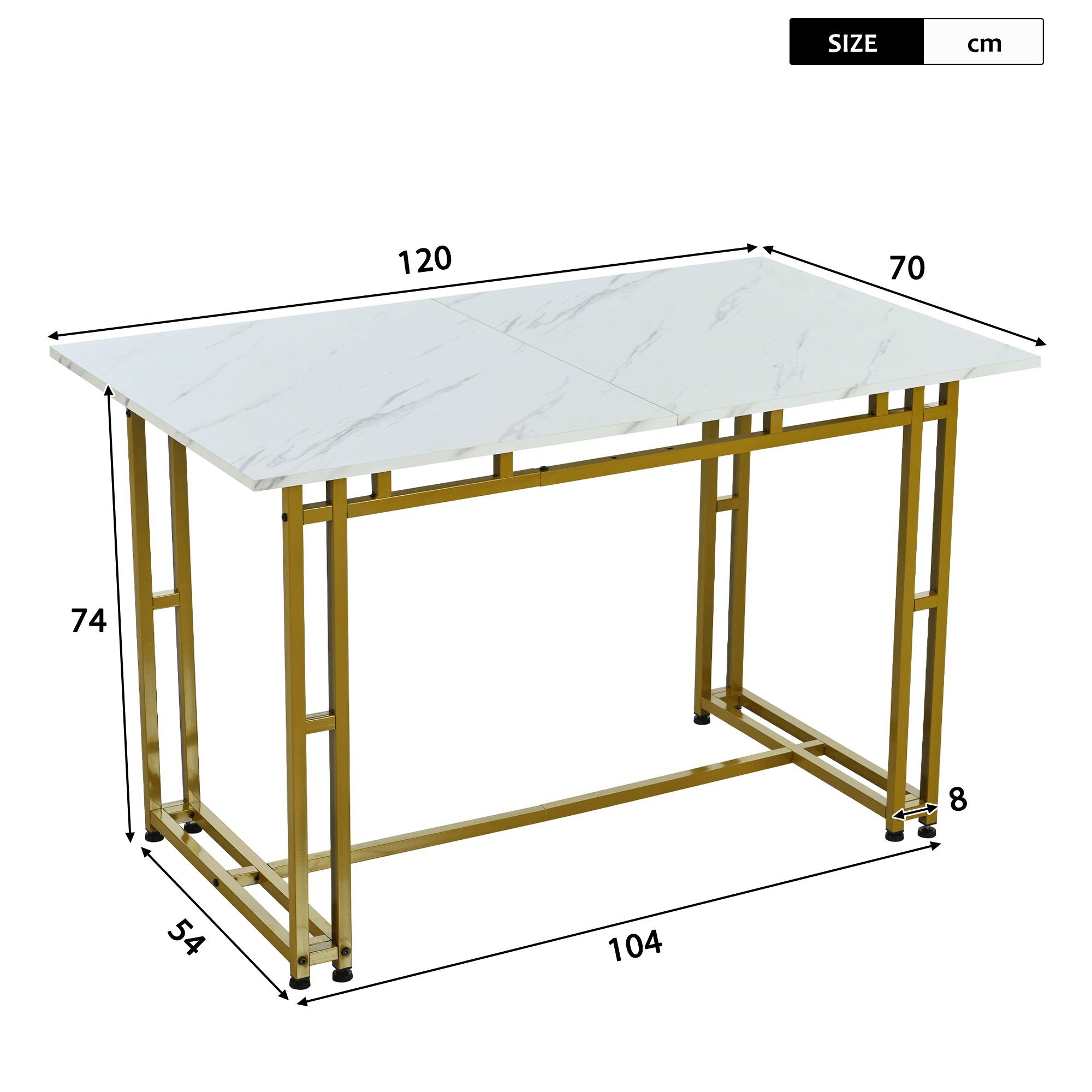 OKWISH Esstisch Esszimmertisch Küchen rechteckig Marmoroptik günstig online kaufen