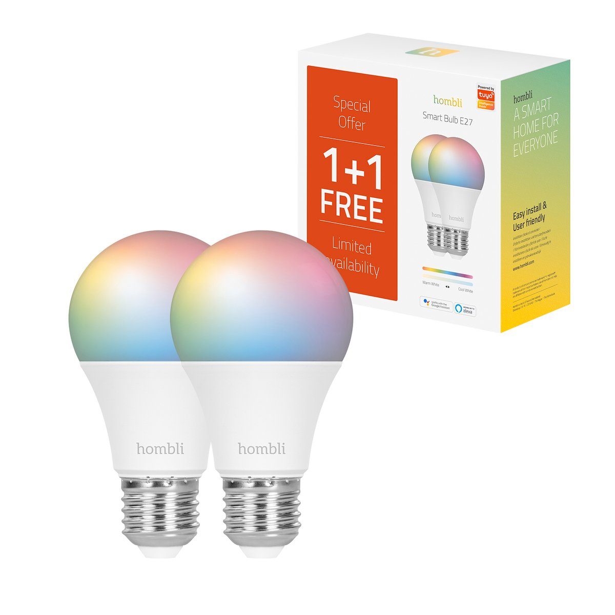 Hombli Smarte LED-Leuchte smarte / fest 800 9 LED-Glühbirne / LED Glühbirne, / W E27-Sockel integriert, Smarte Lumen