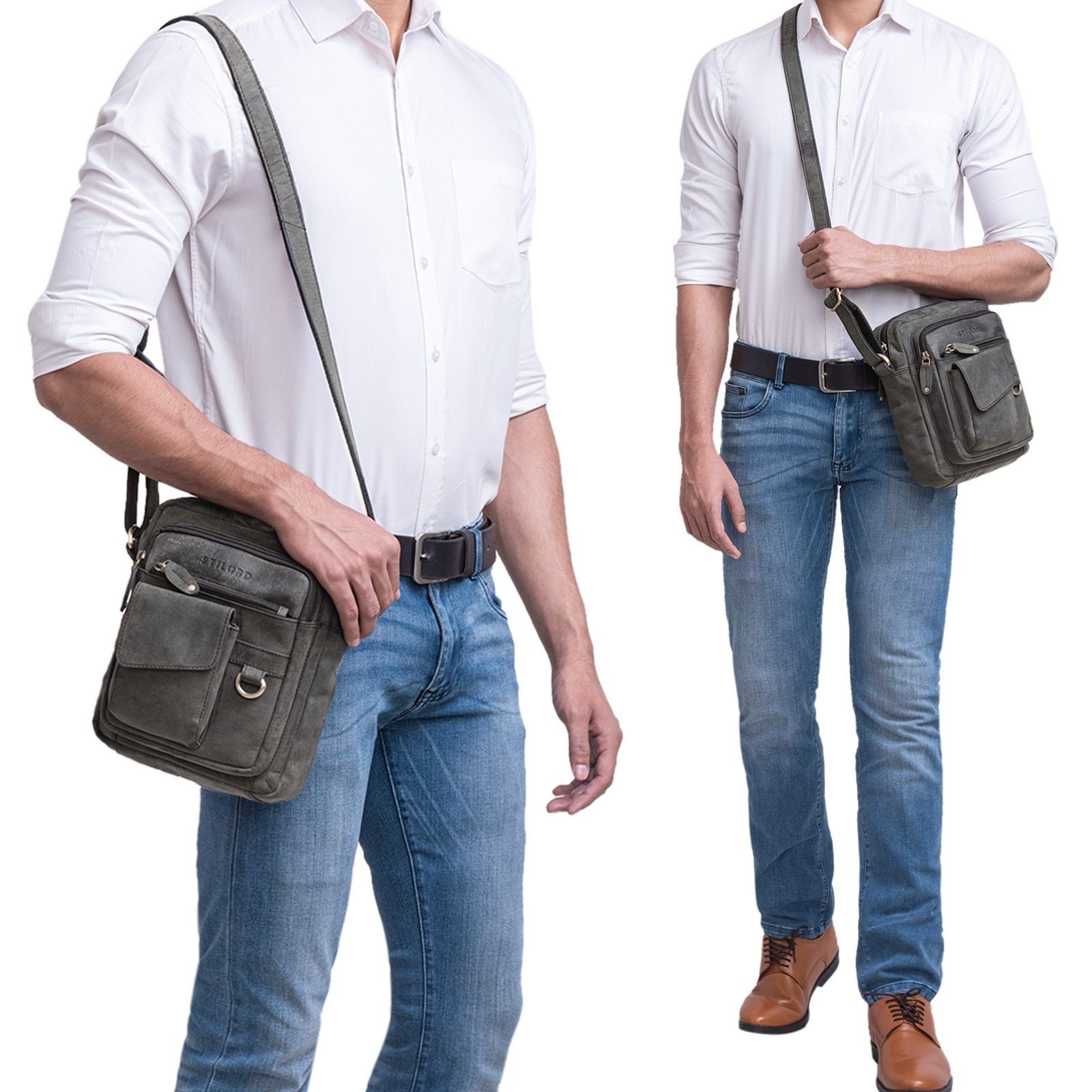STILORD Schultertasche "Ryan" Crossbody Tasche Herren Leder günstig online kaufen