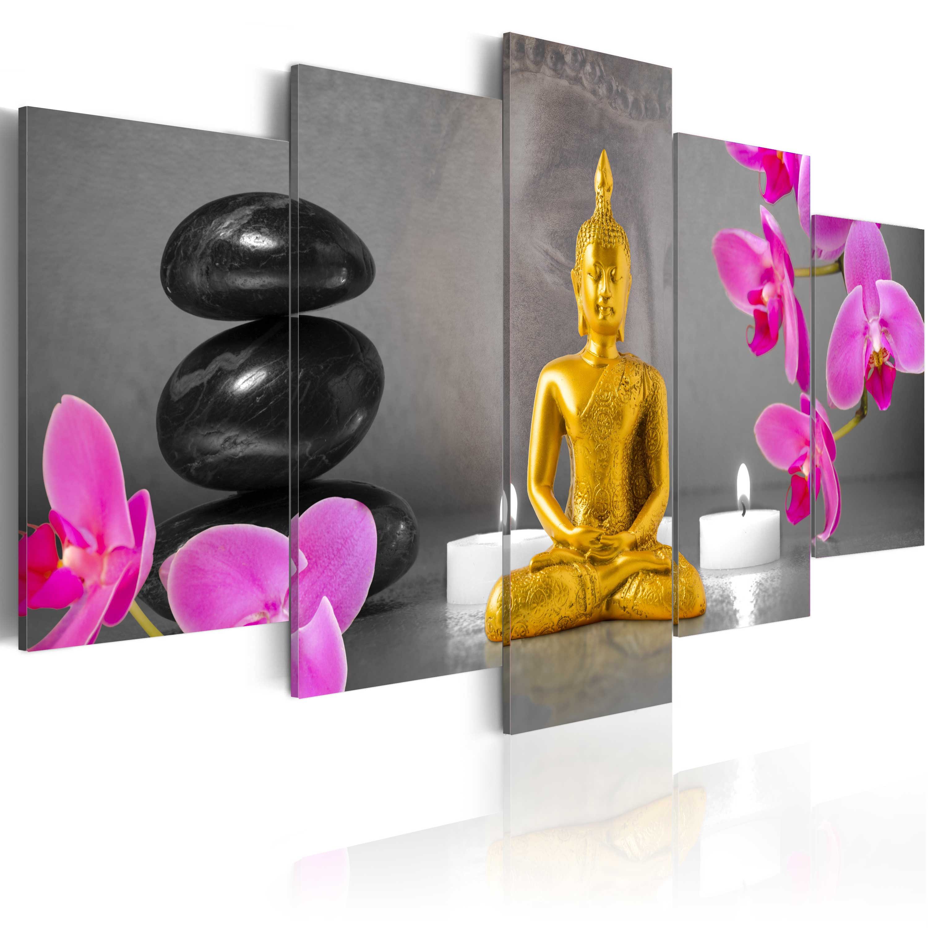 Artgeist Wandbild Zen: golden Buddha