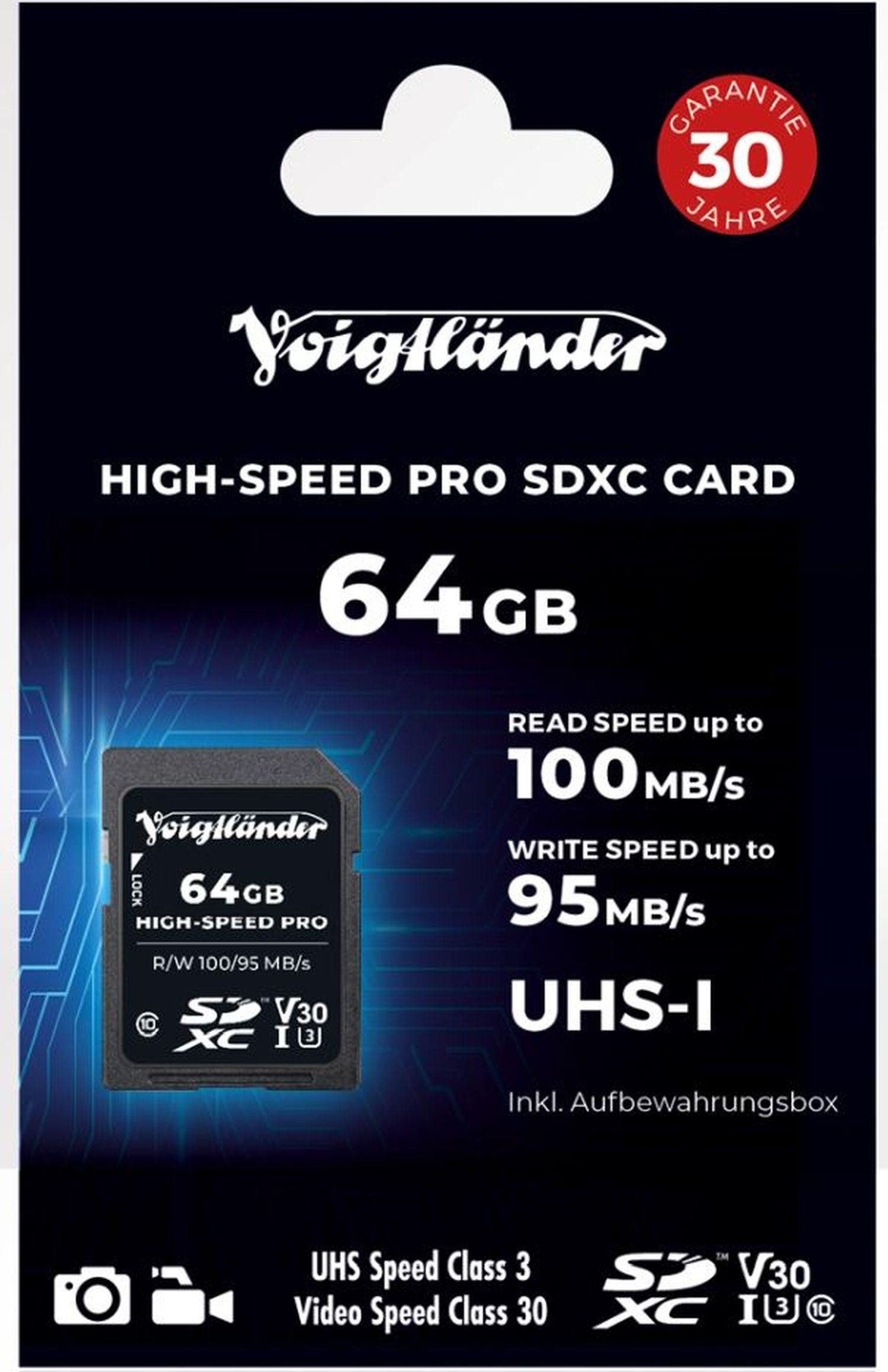 Voigtländer Prof. High-Speed SDXC 64GB UHS-I Speicherkarte