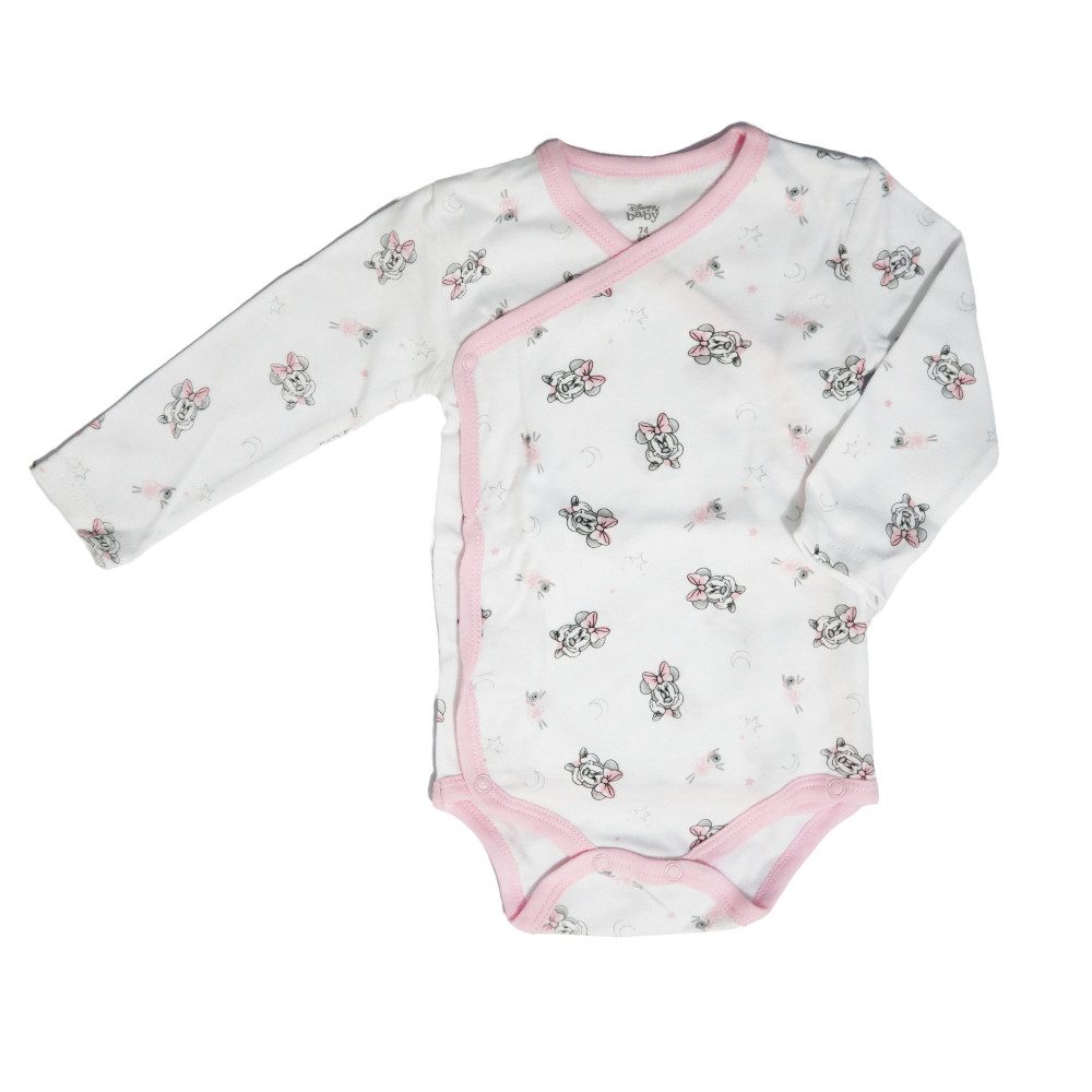 Disney Strampler Disney Minnie Maus Baby 4 tlg Set Body Hose Lätzchen Mütze (4-tlg) Gr. 56 bis 74, reine Baumwolle