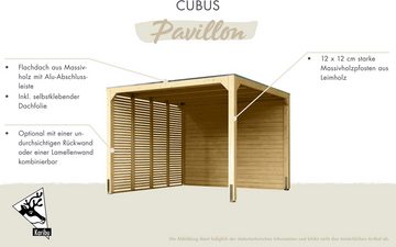 Karibu Pavillon "Gordon" SET, naturbelassen, aus hochwertigem Leimholz, inkl. selbstklebender Dachfolie