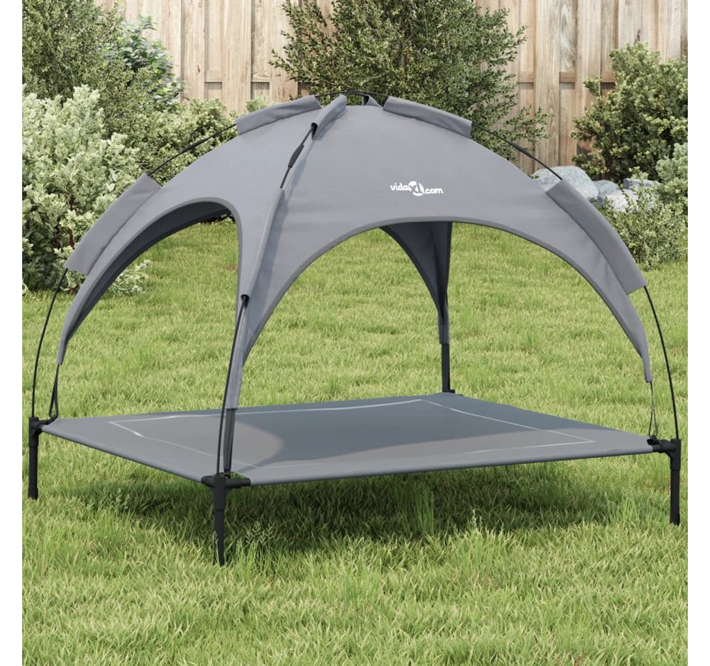 Thumbnail - vidaXL Tierbett, Hundeliege mit Dach Anthrazit Oxford-Gewebe und Stahl