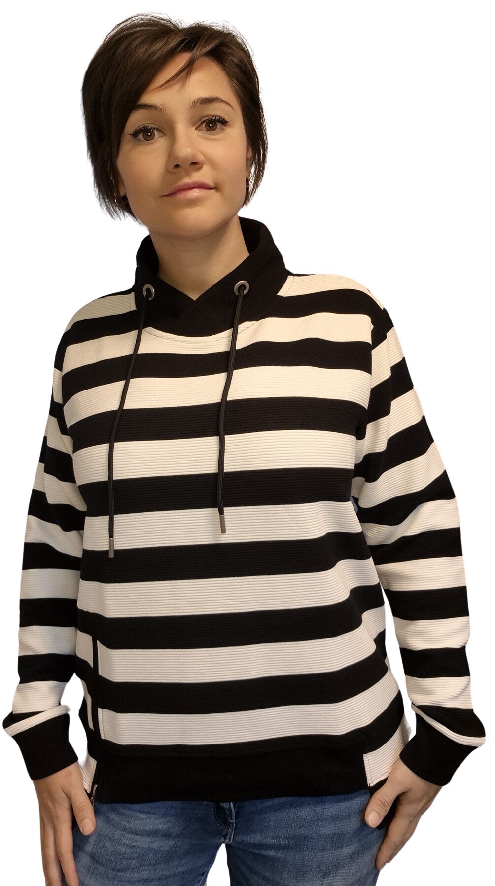 Sweatshirt 193-7108, Estefania for woman Sweatshirt Ottoman Ripp mit Zip