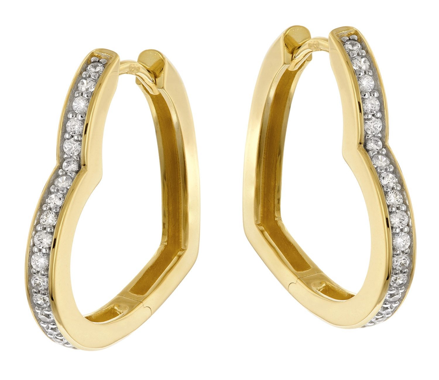 trendor Paar Creolen Damen-925 Silber Vergoldet Zirkonia - günstig online kaufen