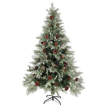 vidaXL Künstlicher Weihnachtsbaum Weihnachtsbaum mit Beleuchtung und Kiefernzapfen 120 cm PVC&PE