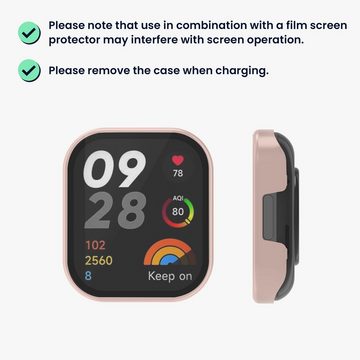 kwmobile Smartwatch-Hülle 2x Hülle für Xiaomi Redmi Mi Watch Lite 3 / Redmi Watch 3, Fullbody Fitnesstracker Glas Cover Case Schutzhülle Set