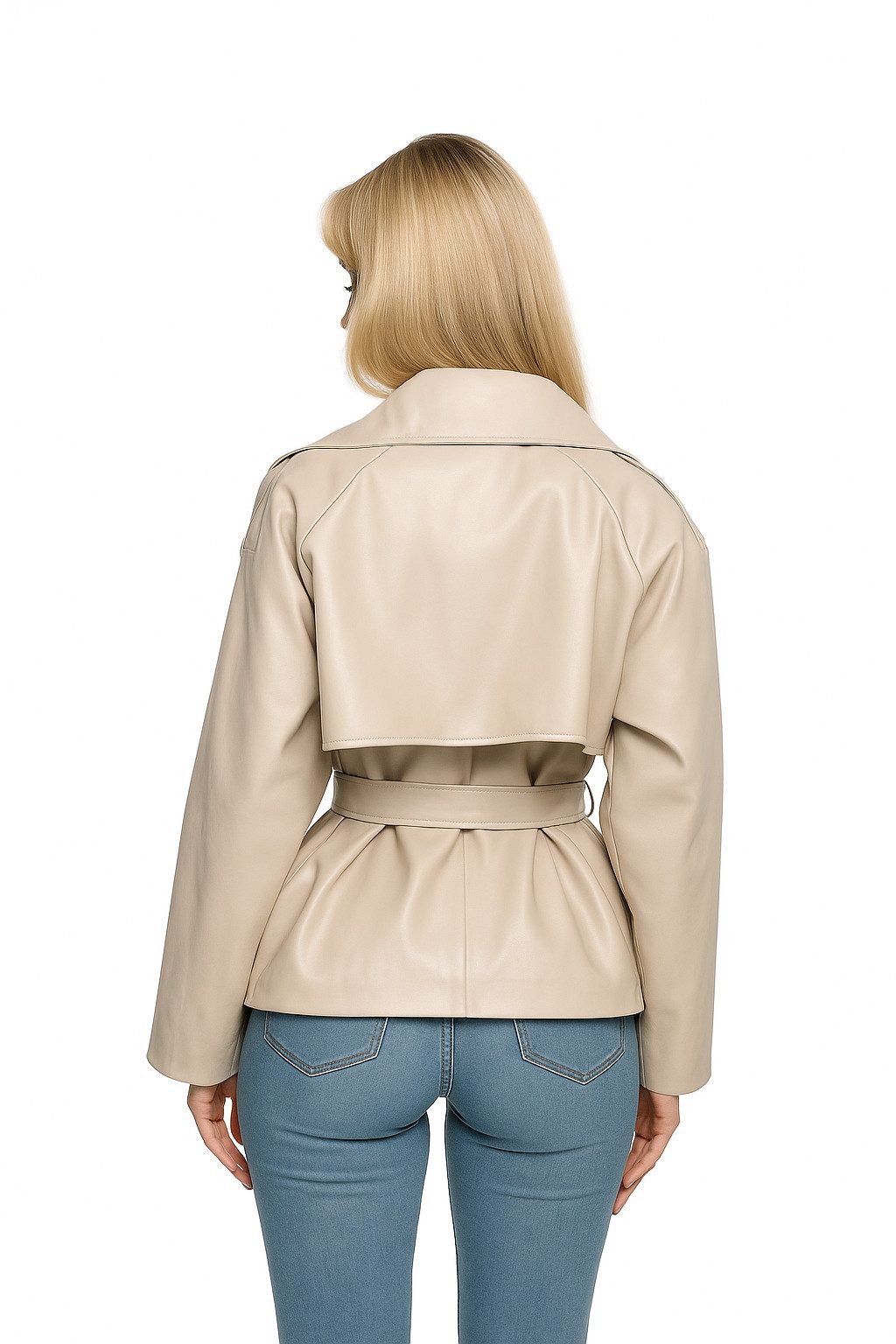 Worldclassca Trenchcoat Worldclassca TRENCHCOAT Crop Mantel Kunsleder mit G günstig online kaufen