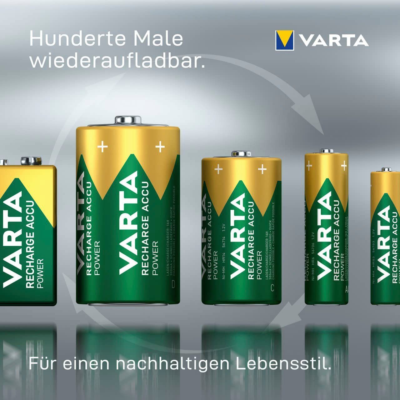 AA 2100 mAh (6 AA VARTA Recharge Akkupacks Mignon St) Recycled mAh Accu 2100