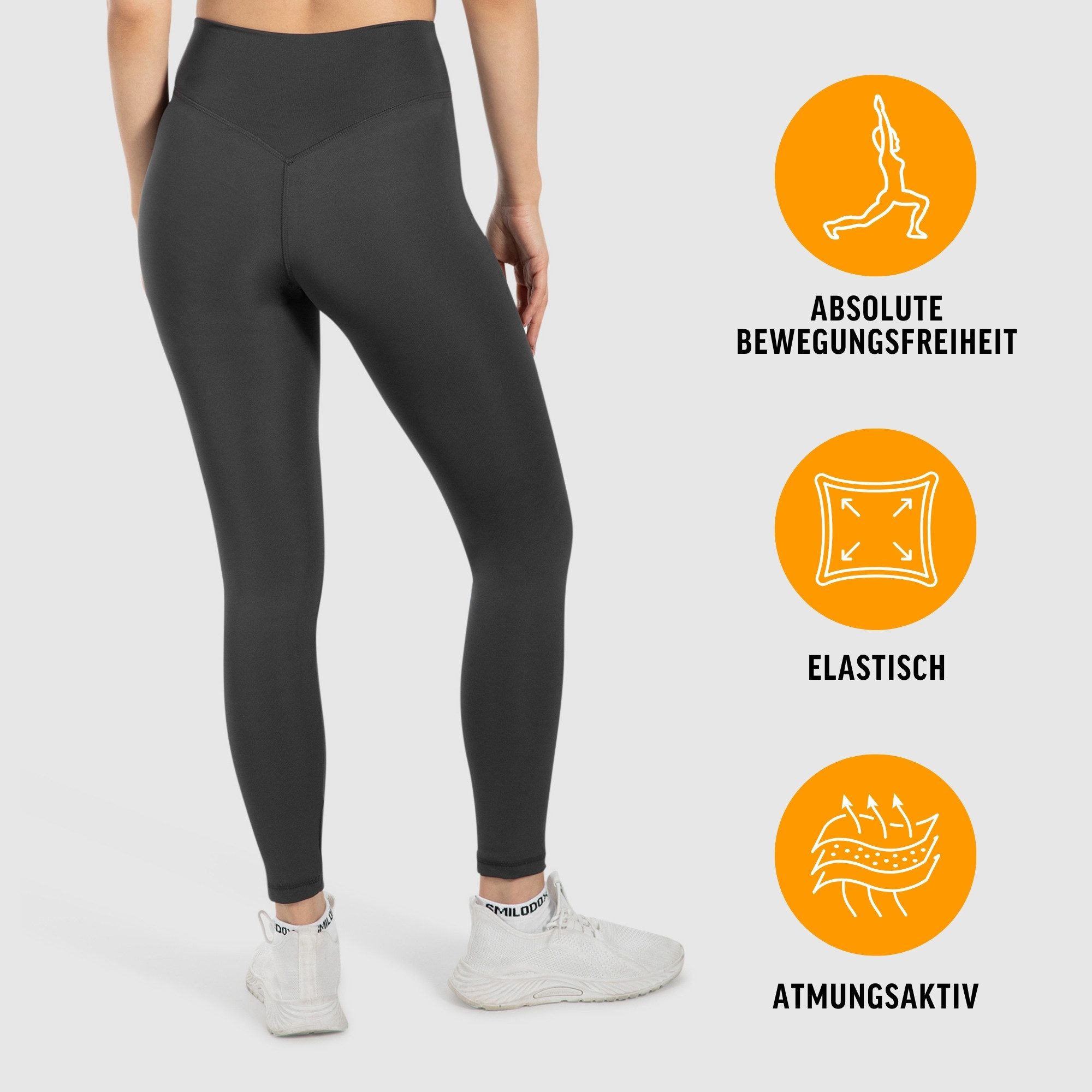 Smilodox Leggings SoftFeel Jaine, High Waist Yoga Tights, atmungsaktiv & 4-Wege-Stretch atmungsaktiv, Feuchtigkeitsableitend Pilates & achtsames Training