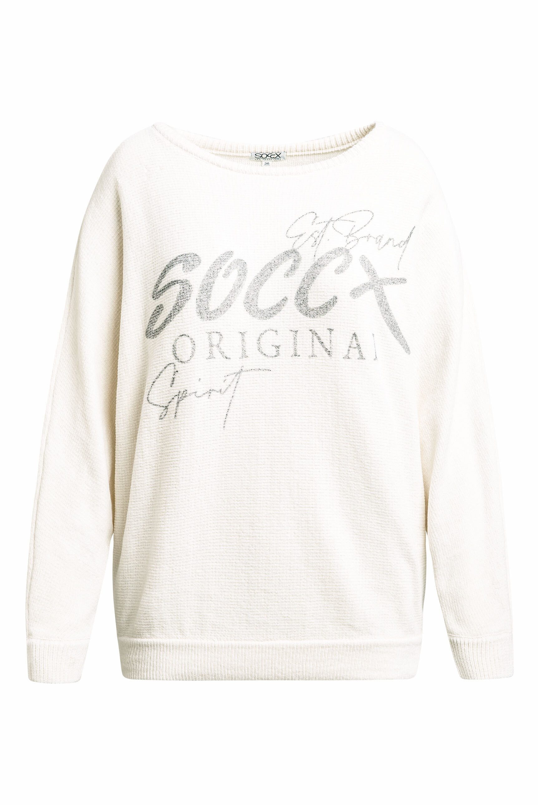 SOCCX Rundhalspullover mit Fledermaus-Ärmeln günstig online kaufen