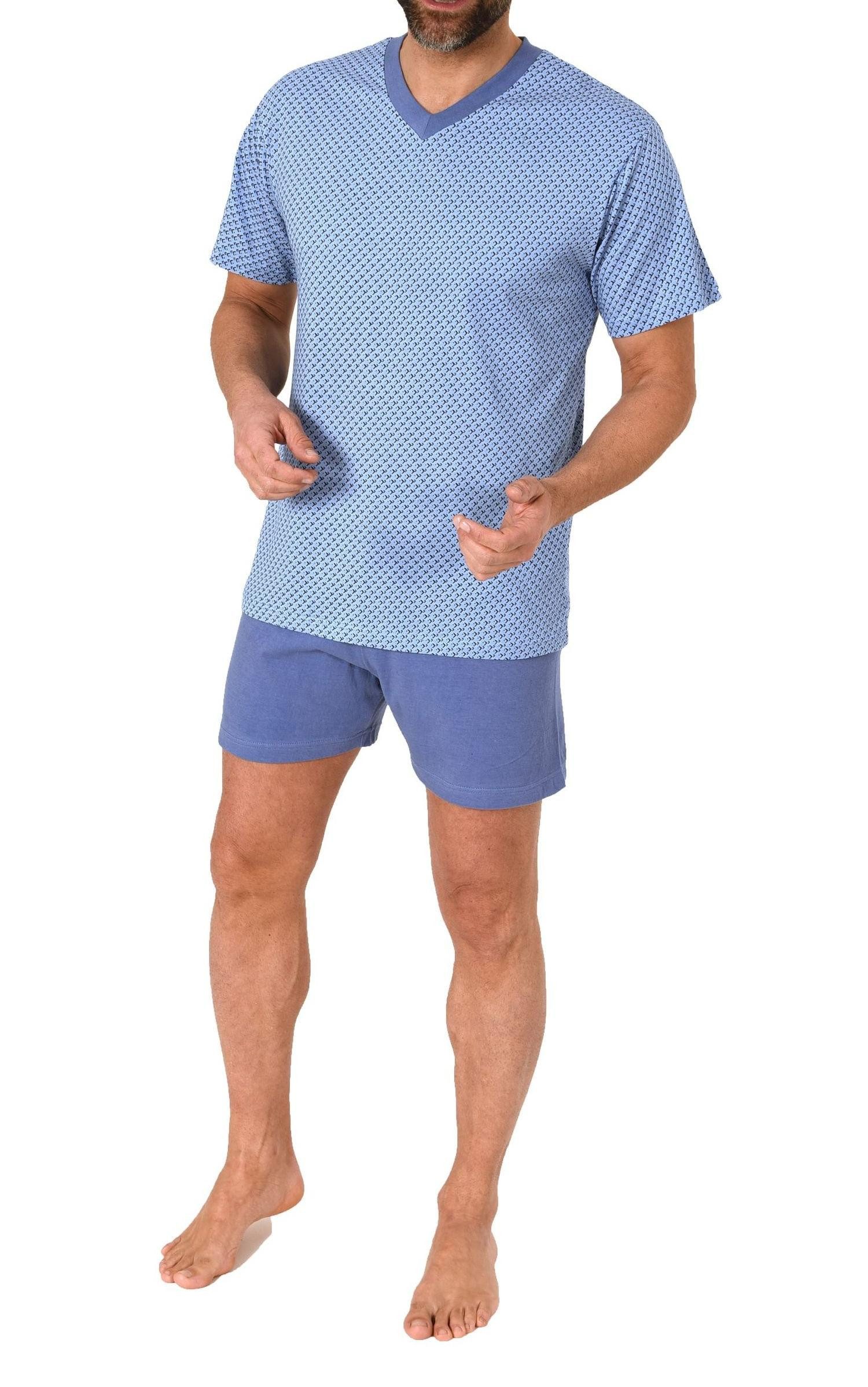 Normann Pyjama Normann Herren Schlafanzug kurz Shorty Pyjama aus 100 % Baumwolle – Bild 4 von 5