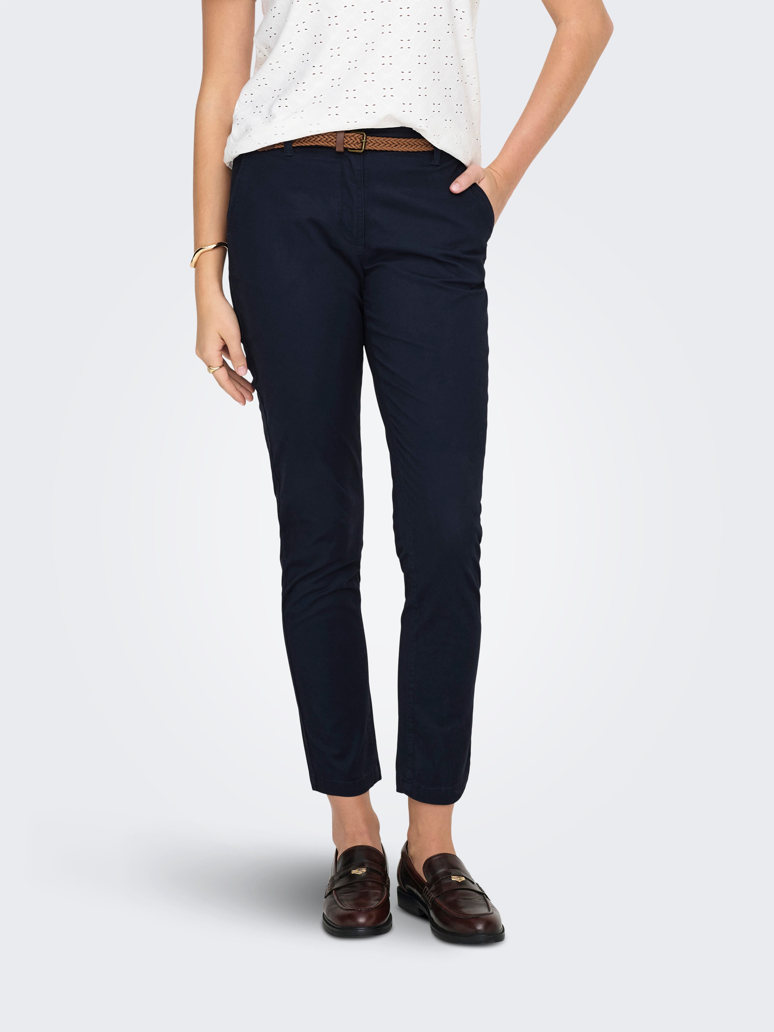 JDY Chinohose JDYCHICAGO MW BELTED CHINO PANTS PNT DIA