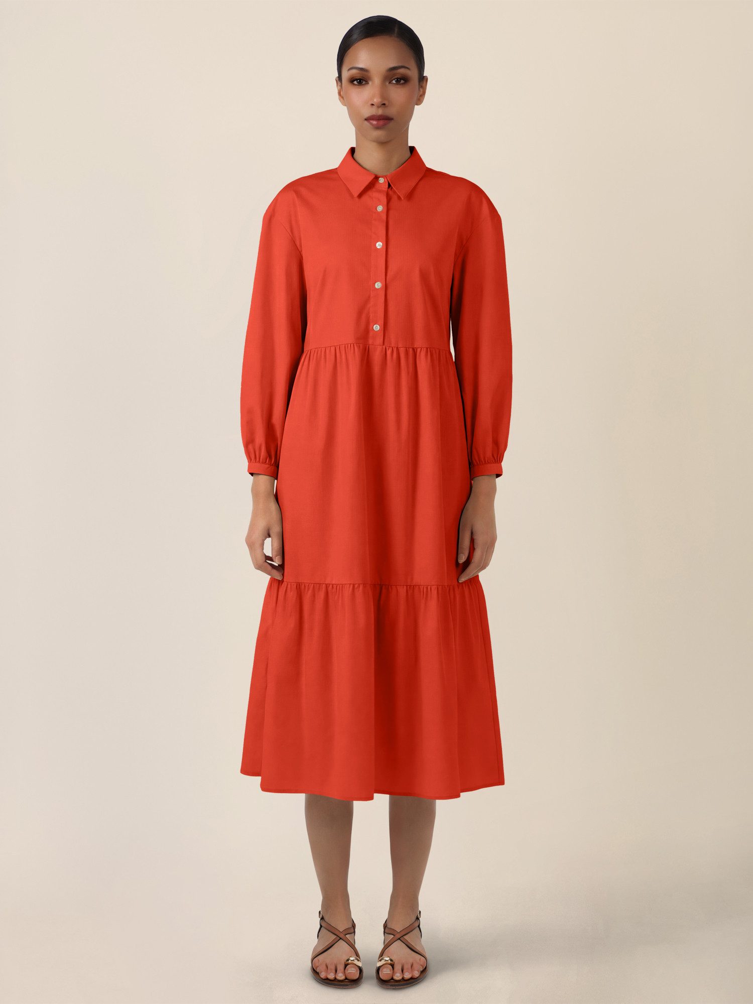 Apart Midikleid mit Hemdkragen