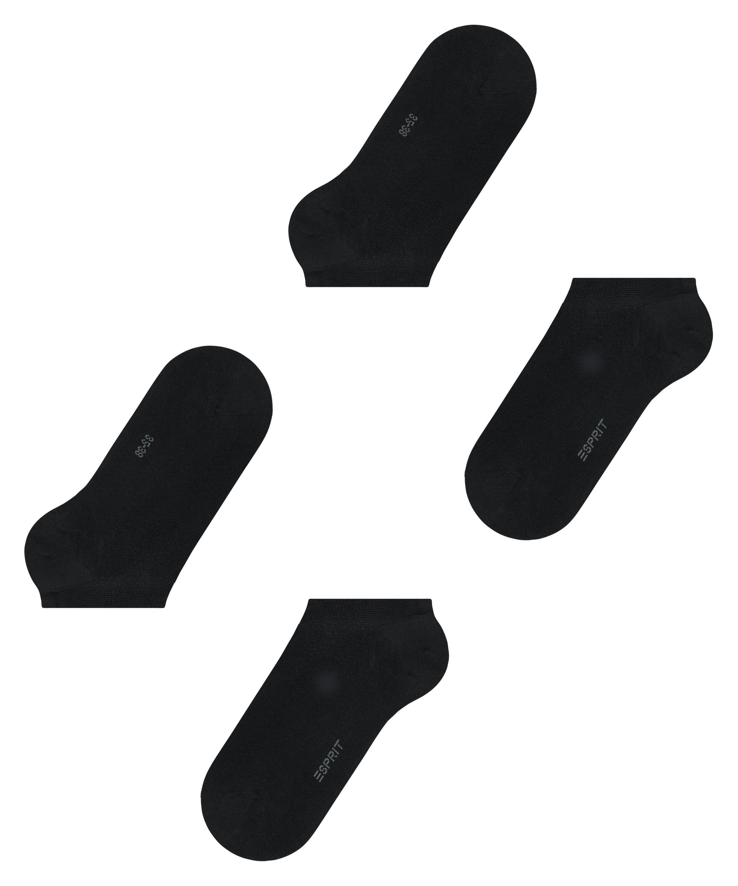 Esprit Füßlinge Solid High 2-Pack aus Biobaumwolle black (3000)