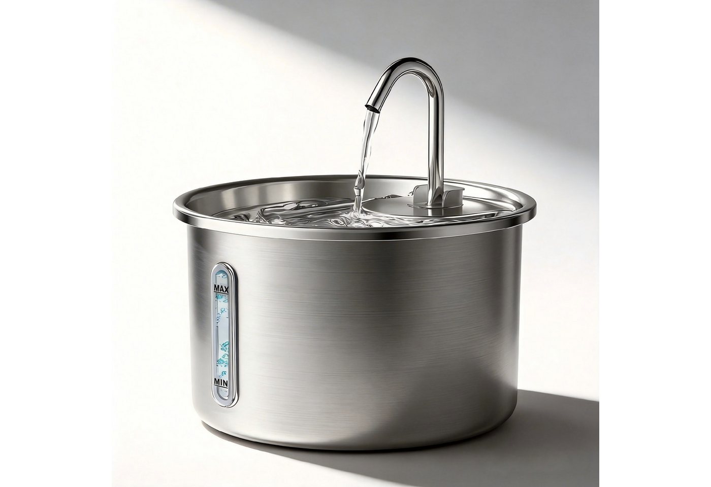 HOMELODY Trinkbrunnen Katzenbrunnen Edelstahl 3L, Trinkbrunnen für Katzen mit Filter, Leiser Haustierbrunnen mit 5-Stufen-Filter und SUS304 Edelstahl