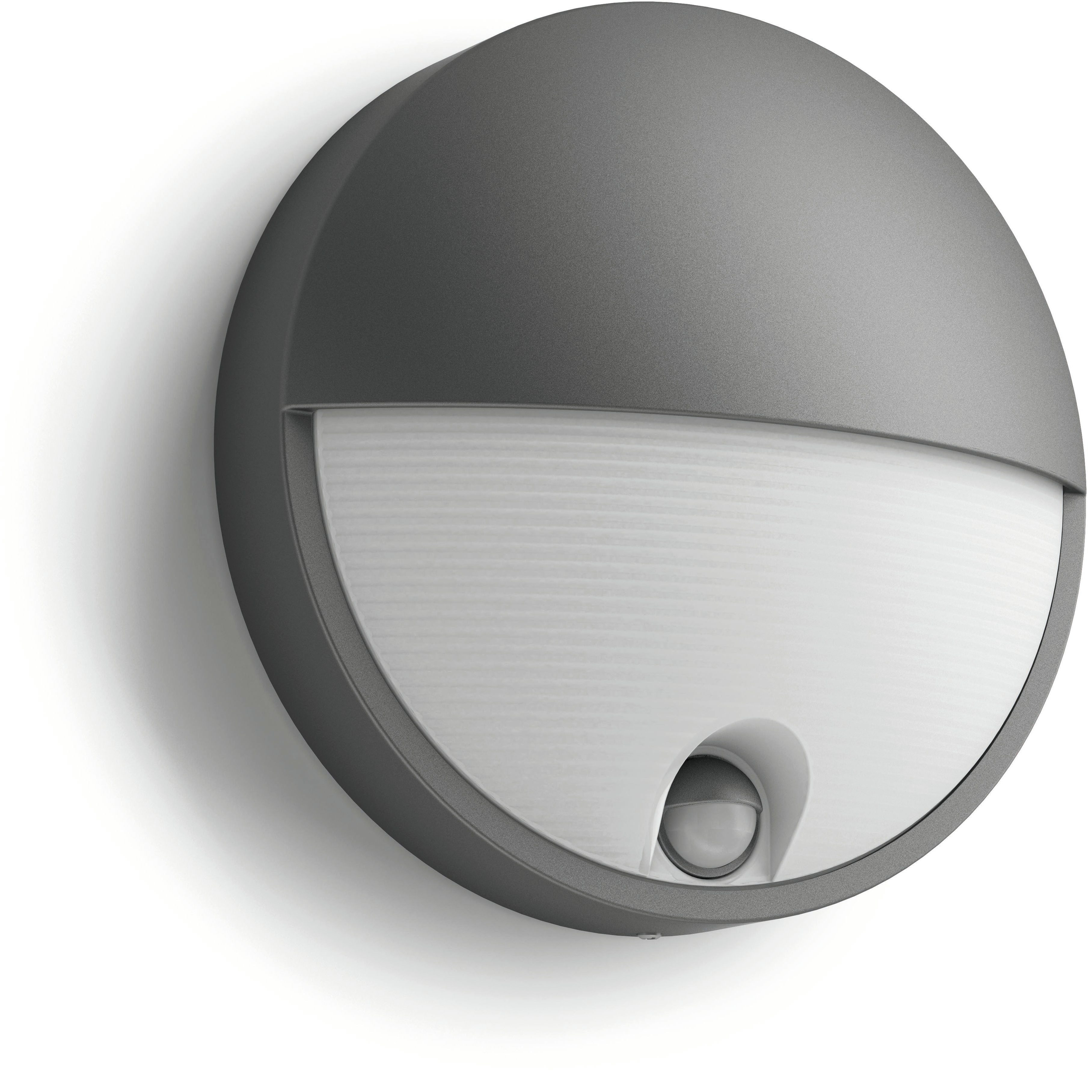 Philips LED Außen-Wandleuchte myGarden Capricorn, 600lm, Anthrazit, Abschaltautomatik, Bewegungsmelder, Leuchtdauer einstellbar, Memoryfunktion, LED fest integriert, Warmweiß