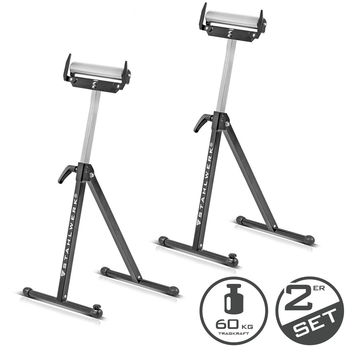 STAHLWERK Klappbock Rollenbock 2er Set 60 kg höhenverstellbar 720 - 1100 mm Arbeitsbock, (1-St)