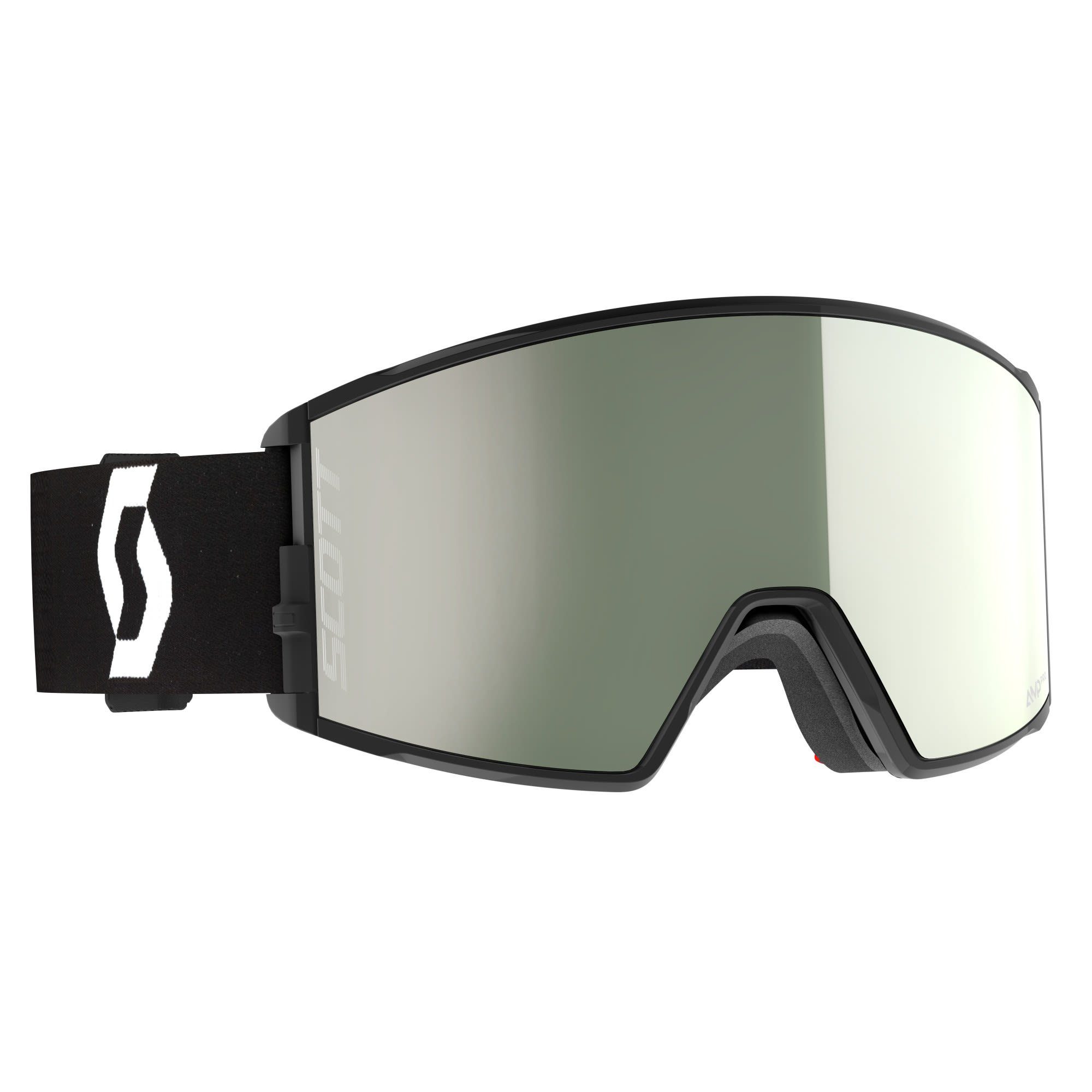 Scott Skibrille Scott React Amp Pro Goggle Accessoires Mineral Black - White - AMP Pro White Chrome
