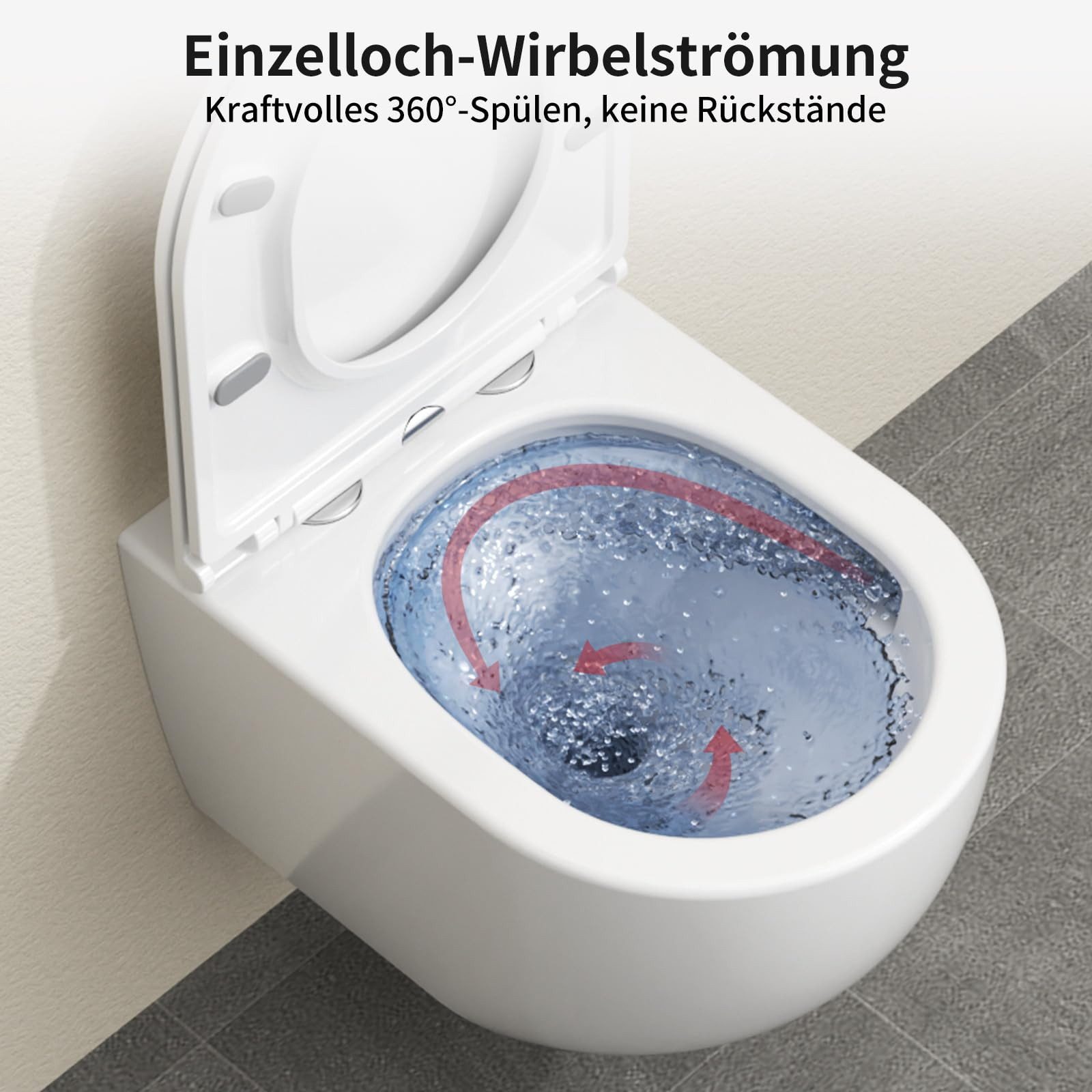 Rainsworth WC-Komplettset Vorwandelement WC mit Unterputz Spülkasten, wandhängend, WC-Sitz mit Absenkautomatik, Toilette spulrandlos