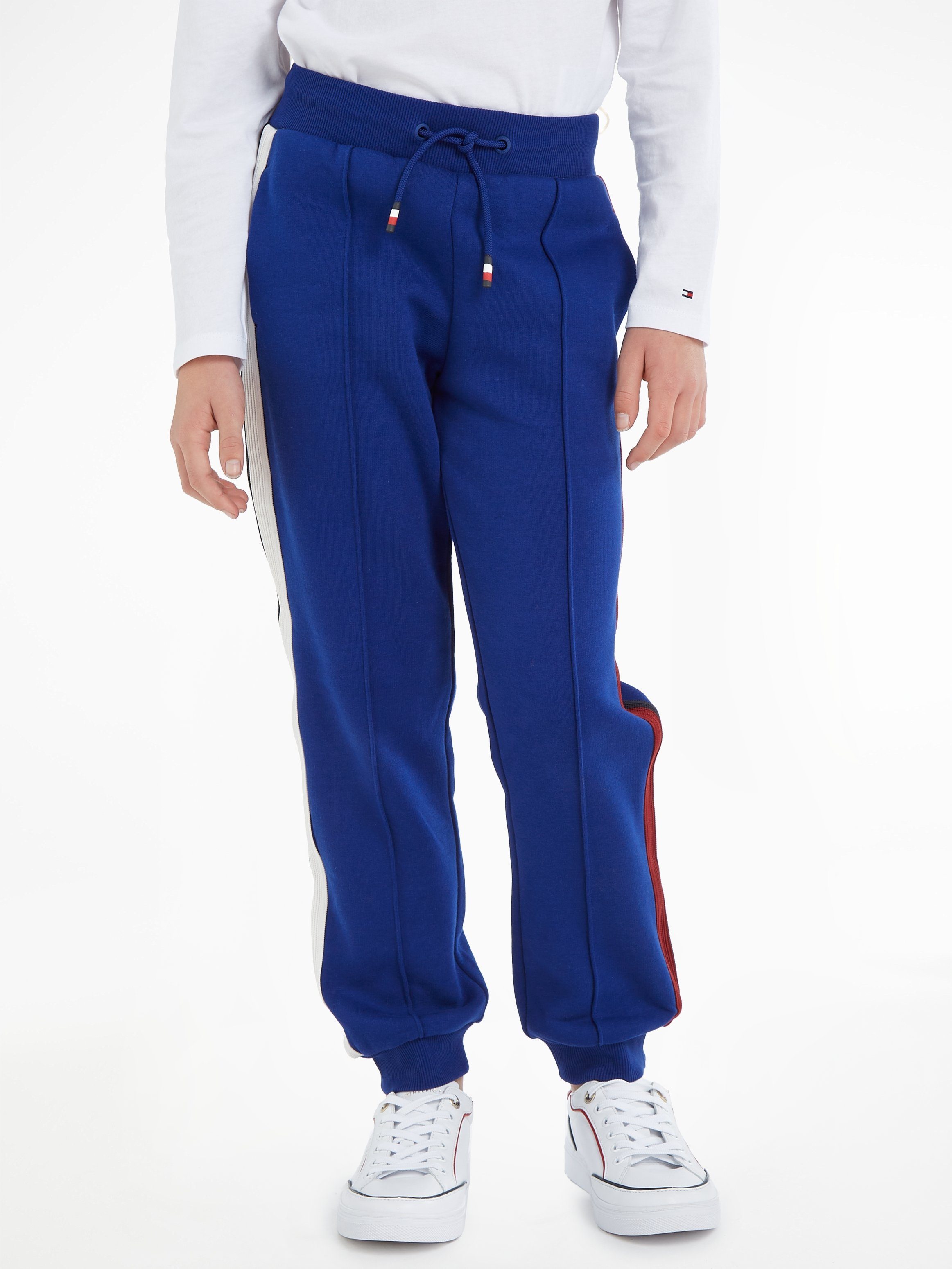 Seitennaht Sweathose STRIPES Hilfiger Colorblocking mit Streifen Tommy SWEATPANTS an der GLOBAL