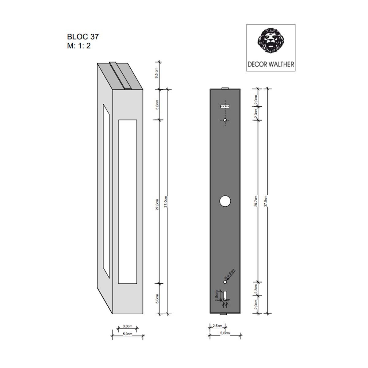 Decor Walther Wandleuchte Bloc schmale Wandlampe für Badezimmer, LED wechselbar
