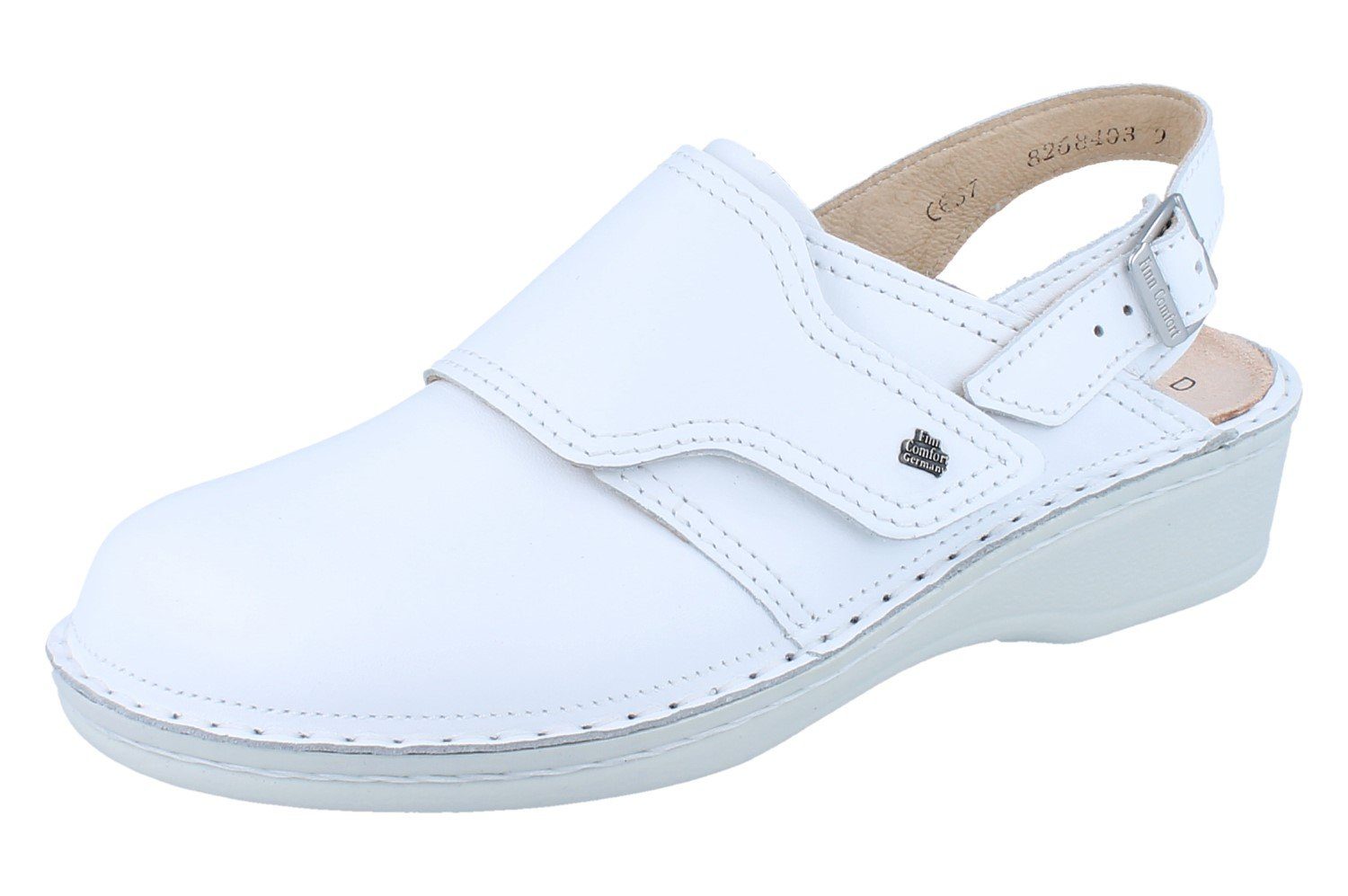Finn Comfort FINN COMFORT Assuan Damen Clog weiss Glattleder - Größe: 39 Clog Wechselfußbett