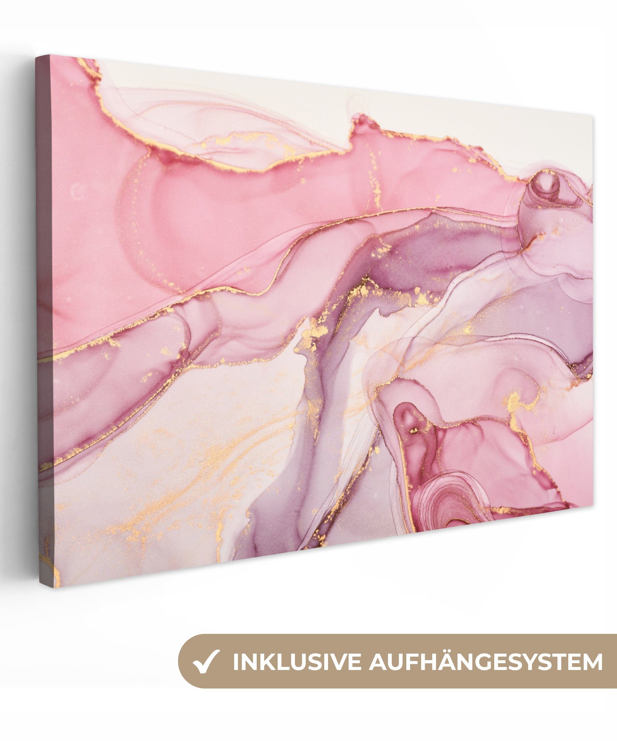 OneMillionCanvasses® Leinwandbild Gold - Marmor - Rosa, Fotodruck (1 St), L günstig online kaufen