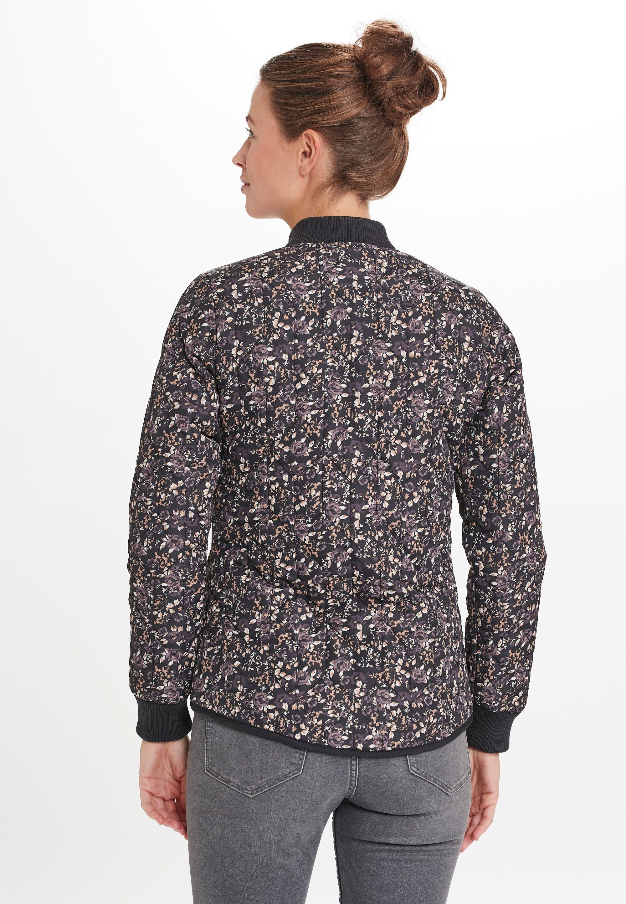 WEATHER REPORT Outdoorjacke schwarz Allover-Muster floralem Floral mit