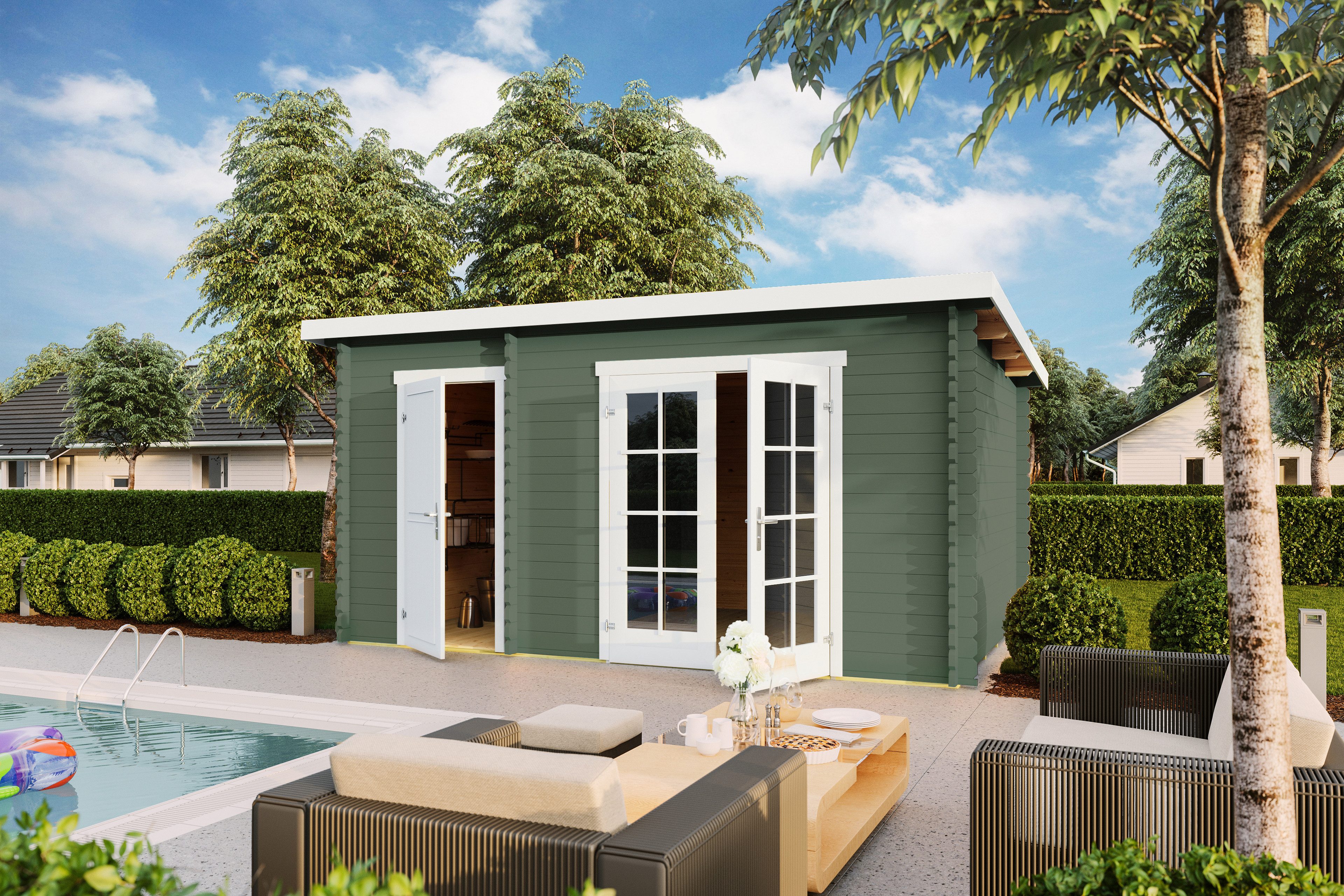 Nordic Holz Gartenhaus 2-Raum Haus Belmont, BxT: 465x318,9 cm