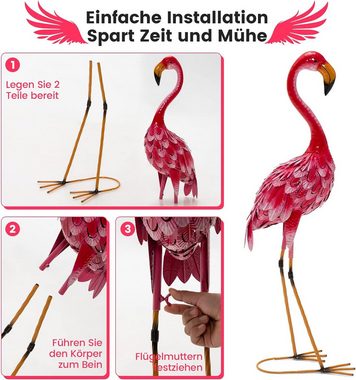 KOMFOTTEU Gartenfigur Gartendeko, (2er Set, 2 St), Flamingo-Gartenstatuen 89cm hoch