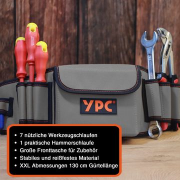YPC Werkzeugtasche "ProBelt" Werkzeuggürtel 58x16cm, 130cm gesamt, reißfest, robust, wasserabweisend, praktisch, modern