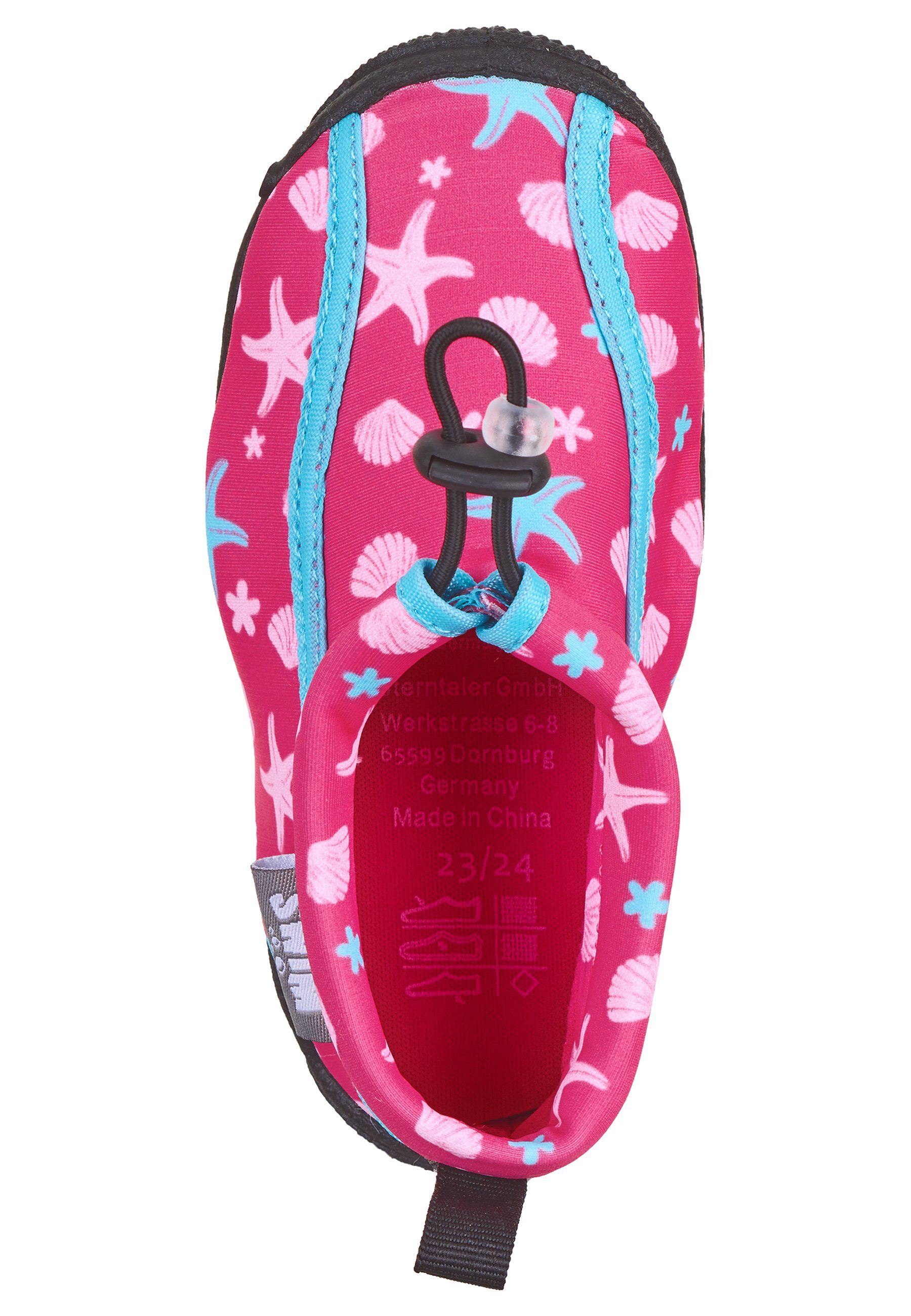 Sterntaler® Badeanzug Aquaschuh - Magenta, Sohle Seesterne Weitenregulierung mit Badeschuh Mädchen - Kinder Kordelstopper Baby, Anti-Rutsch-Sohle Wasserschuhe Neopren Mädchen, - zur Aquaschuhe UV - Junge in Schutz Badeschuh Kinder Badeschuh 50+, Badeschuh rutschfeste