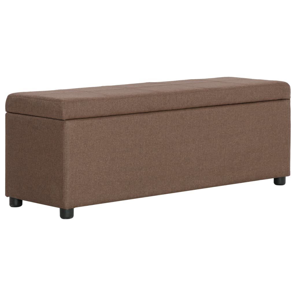 Sitzbank Bank mit Staufach 116 cm Braun Polyester