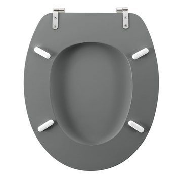 dynamic24 WC-Sitz, Toilettendeckel matt mit Metallscharnieren