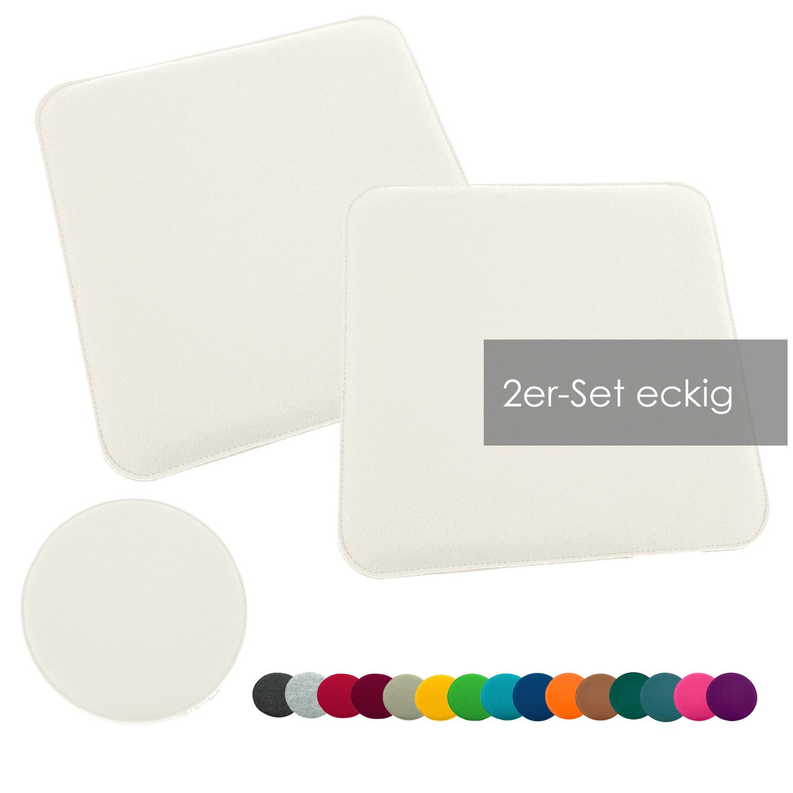 heimtexland Подушки Filz Sitzauflage Подушка для стула Bankkissen abwaschbar, Filzkissen eckig & rund I Indoor Outdoor I bequem & robust