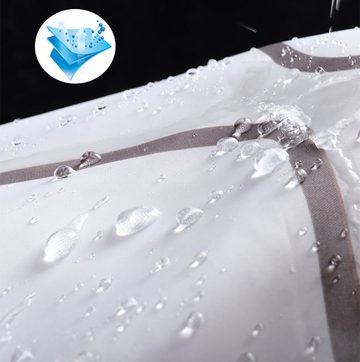 Fanci Home Duschvorhang Quadrat Textil Polyester Anti-Schimmel wasserdicht (Schimmelresistent Wasserabweisend), Anti-Bakteriell Waschbar inklusive Ringe Duschvorhanghaken