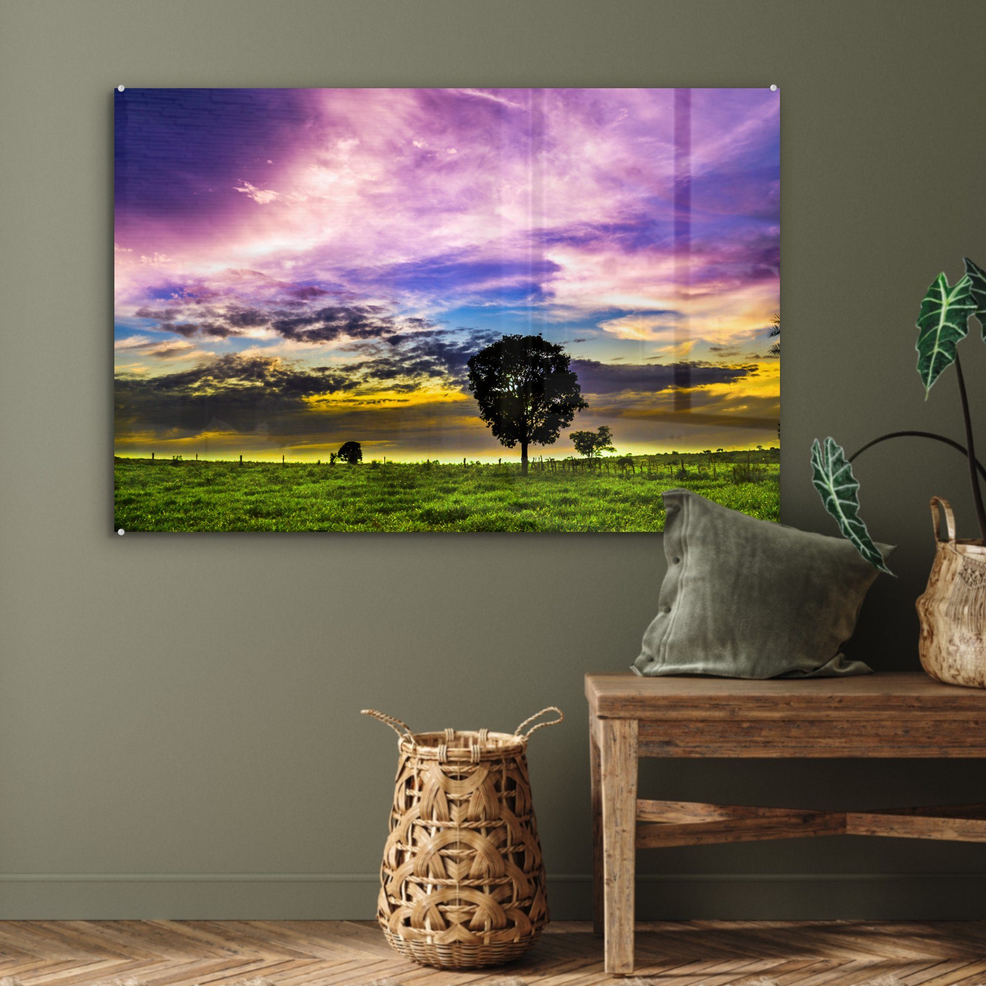 Schlafzimmer MuchoWow Chapada & Wohnzimmer Diamantinga, Sonnenuntergang (1 in Acrylglasbilder Acrylglasbild St), der