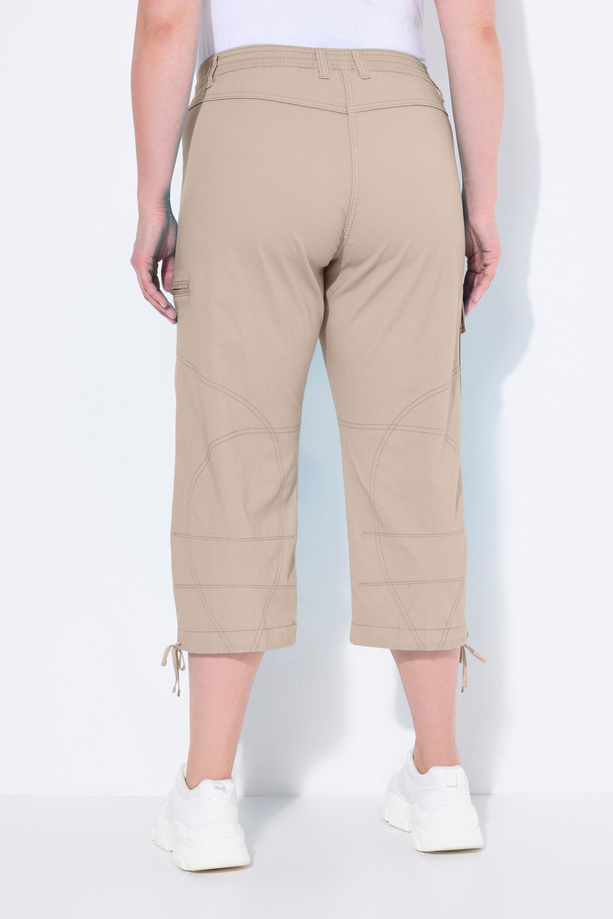 Ulla Popken Cargoshorts 7/8-Cargohose Komfortbund Saumband
