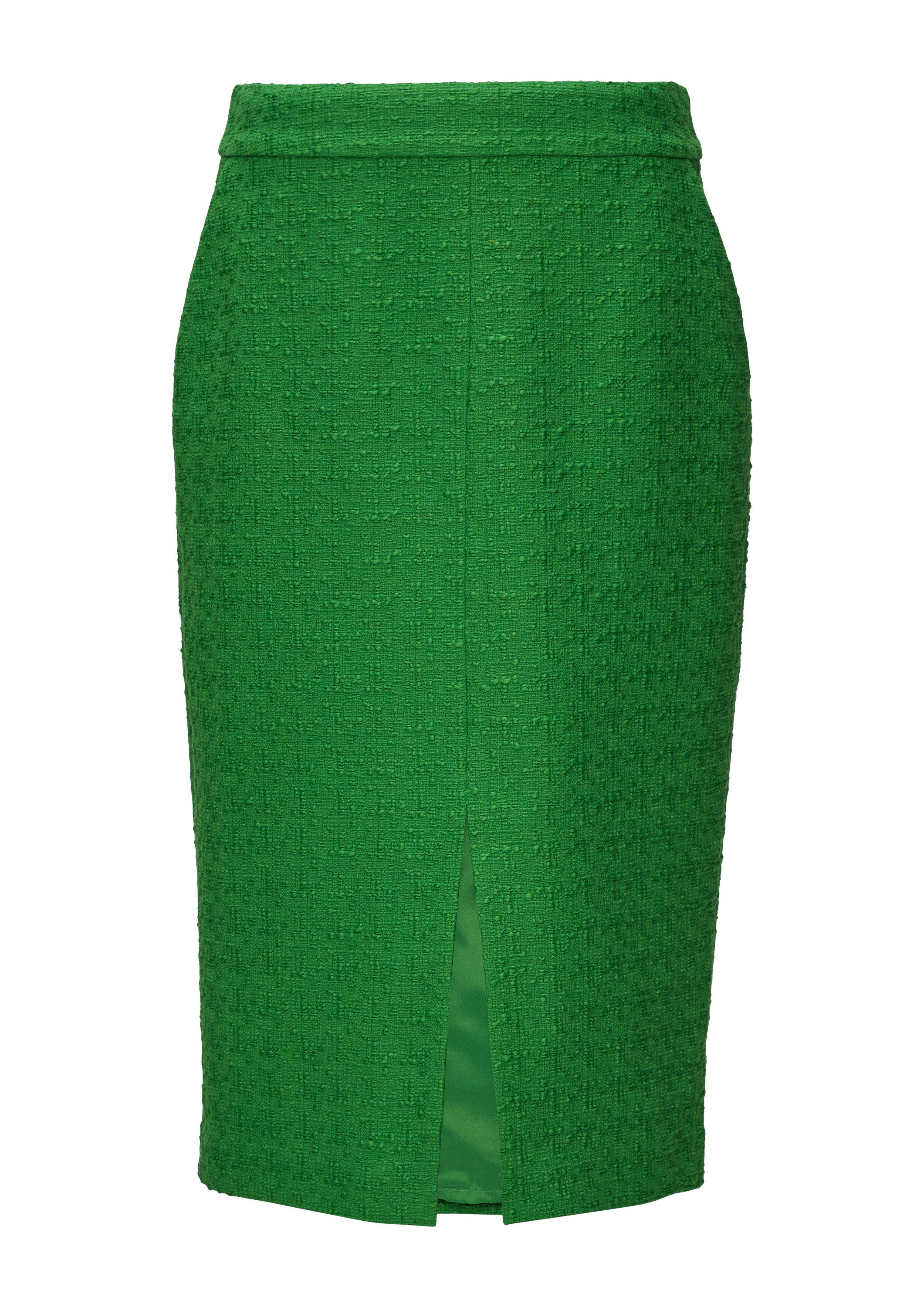 comma Midirock Rock Midi-Rock aus Bouclé mit Eingrifftaschen