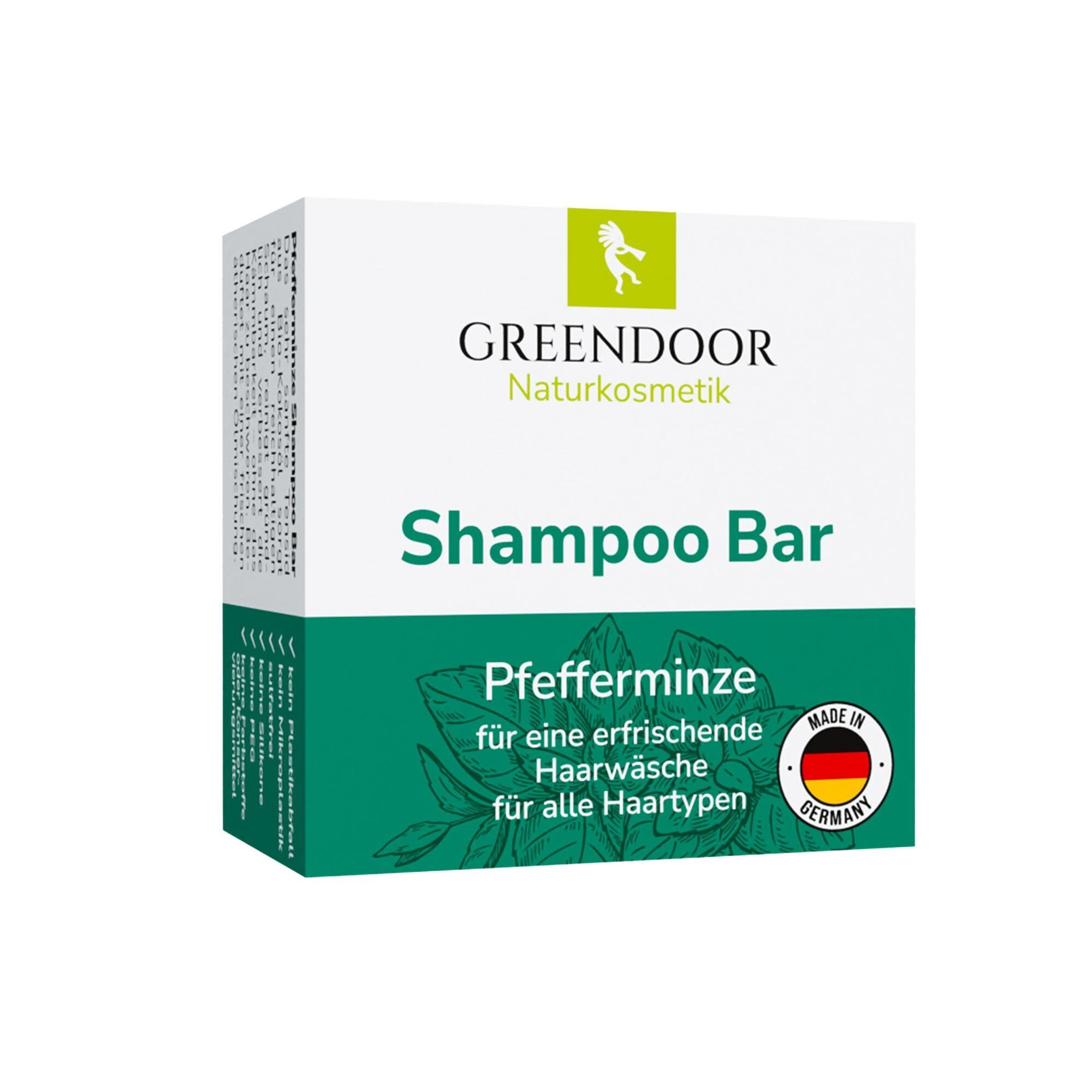 GREENDOOR Festes Haarshampoo Shampoo Bar Pfefferminze